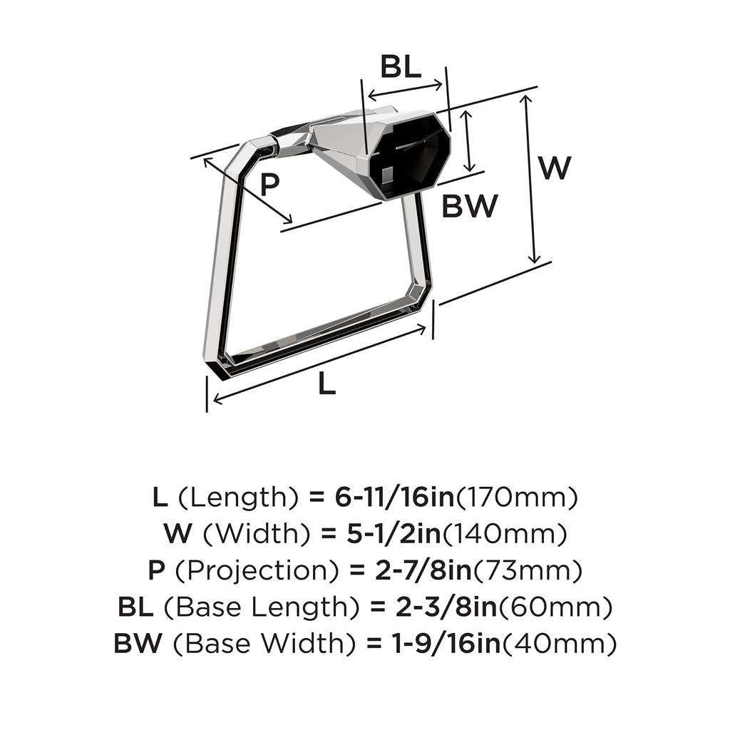 AMEROCK St. Vincent 6-3/4" Long Hanging Towel Ring in Polished Chrome BH3604226 Specs