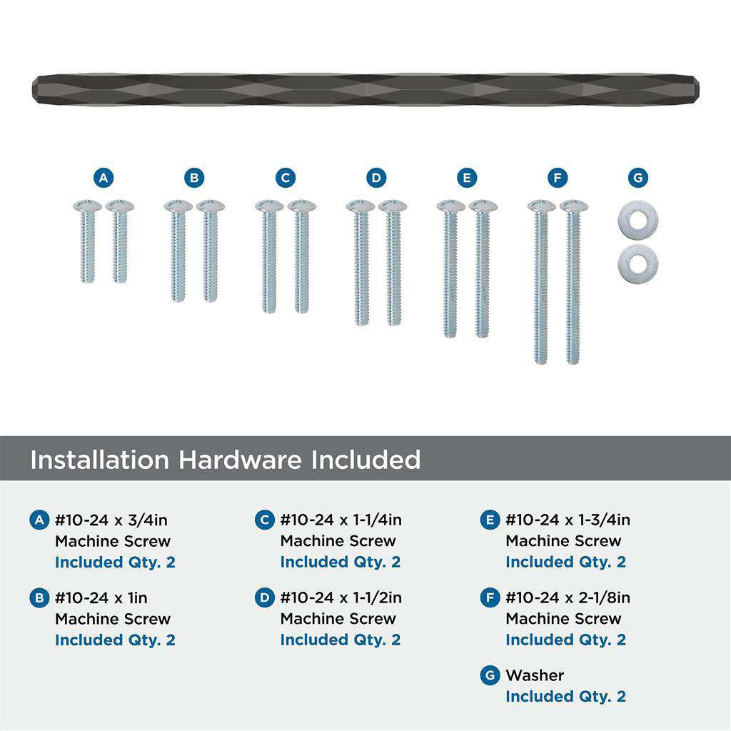 AMEROCK St. Vincent Appliance Pulls in Black Bronze 12" BP55502BBR Installation Hardware