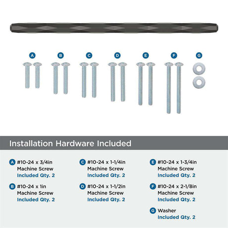 AMEROCK St. Vincent Appliance Pulls in Black Bronze 12" BP55502BBR Installation Hardware