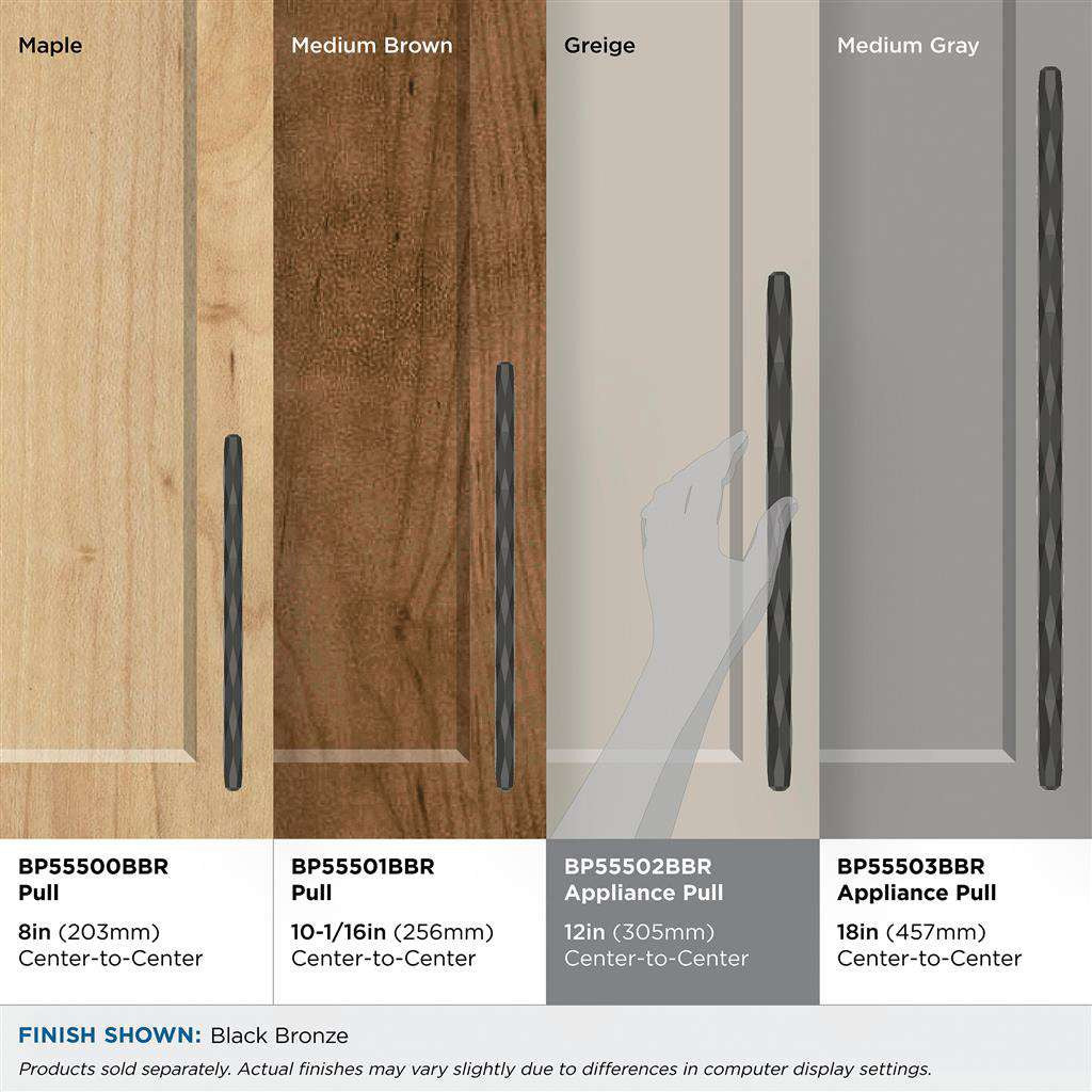 AMEROCK St. Vincent Appliance Pulls in Black Bronze 12" BP55502BBR on Finishes