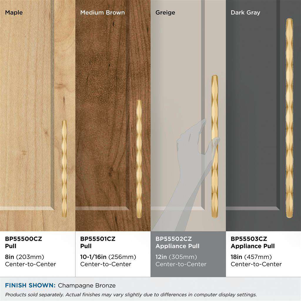 AMEROCK St. Vincent Appliance Pulls in Champagne Bronze 12" BP55502CZ on Finishes