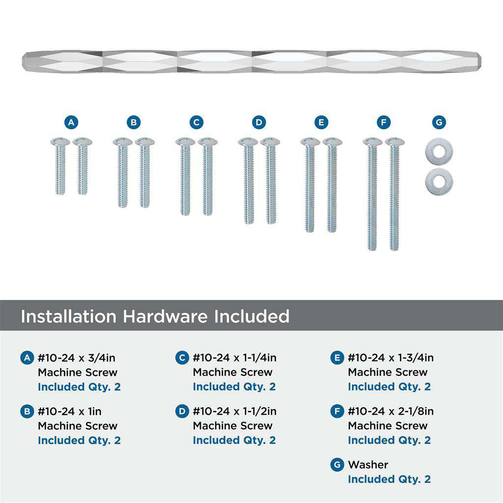 AMEROCK St. Vincent Appliance Pulls in Polished Chrome 12" BP5550226 Installation Hardware