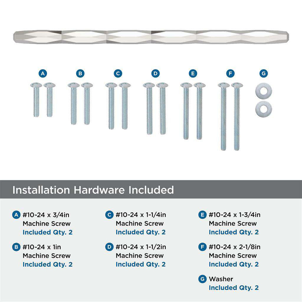 AMEROCK St. Vincent Appliance Pulls in Polished Nickel 12" BP55502PN Installation Hardware