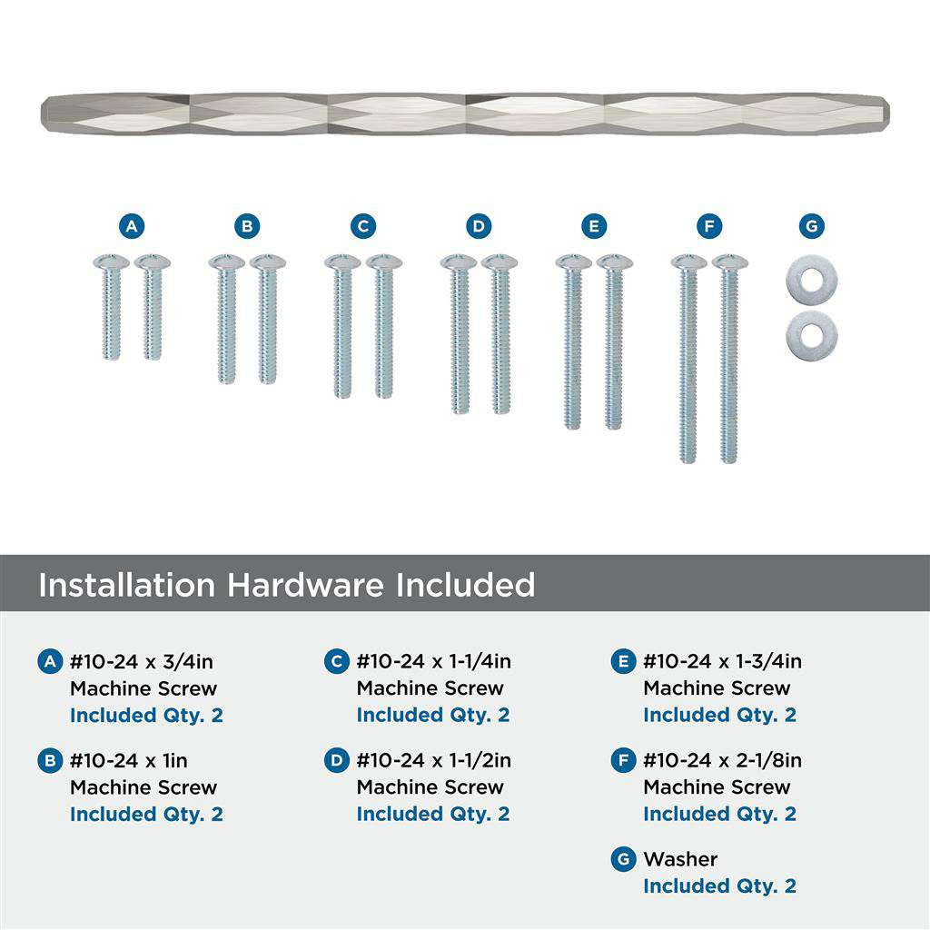 AMEROCK St. Vincent Appliance Pulls in Satin Nickel 12" BP55502G10 Installation Hardware