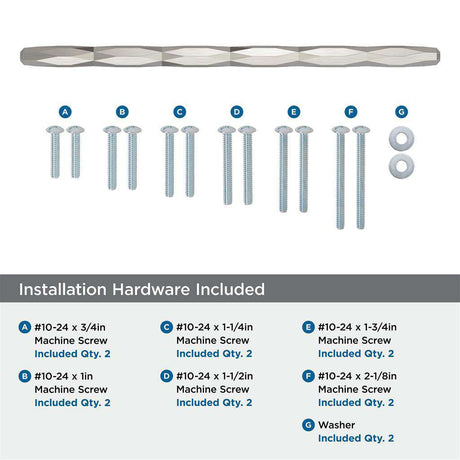 AMEROCK St. Vincent Appliance Pulls in Satin Nickel 12" BP55502G10 Installation Hardware