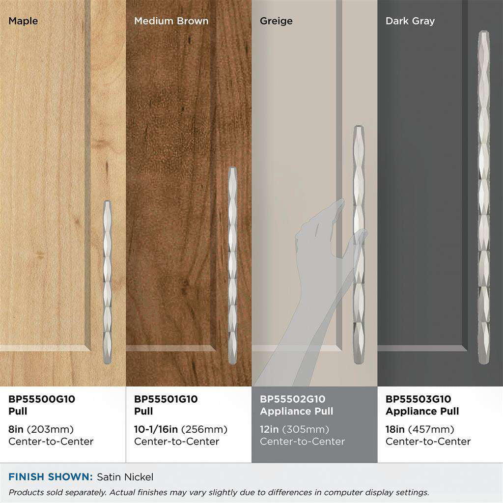 AMEROCK St. Vincent Appliance Pulls in Satin Nickel 12" BP55502G10 on Finishes