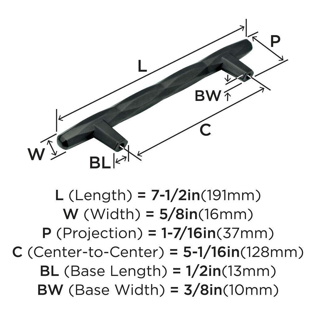 AMEROCK St. Vincent Geometric Bar Pulls in Black Bronze 128mm BP36644BBR Specs