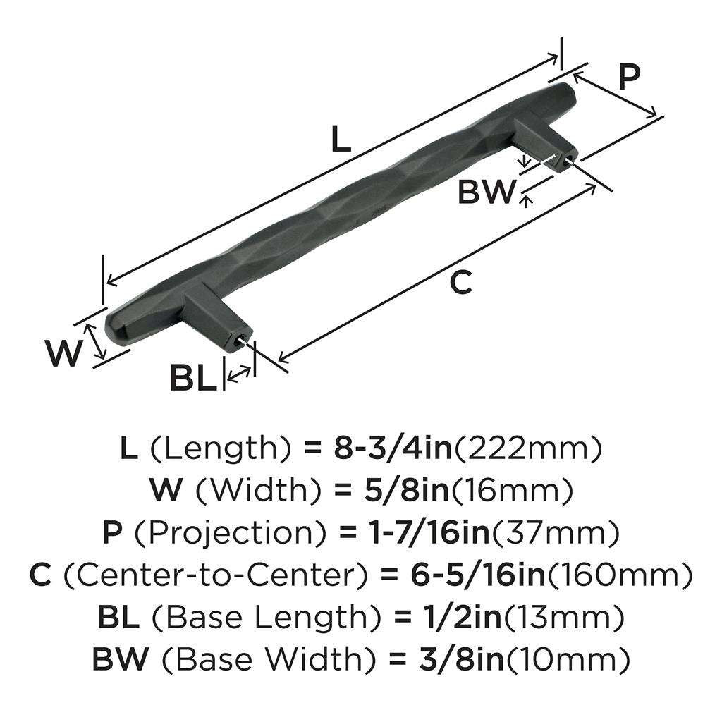 AMEROCK St. Vincent Geometric Bar Pulls in Black Bronze 160mm BP36645BBR Specs