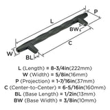 AMEROCK St. Vincent Geometric Bar Pulls in Black Bronze 160mm BP36645BBR Specs