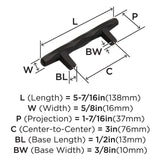 AMEROCK St. Vincent Geometric Bar Pulls in Black Bronze 3" BP36646BBR Specs