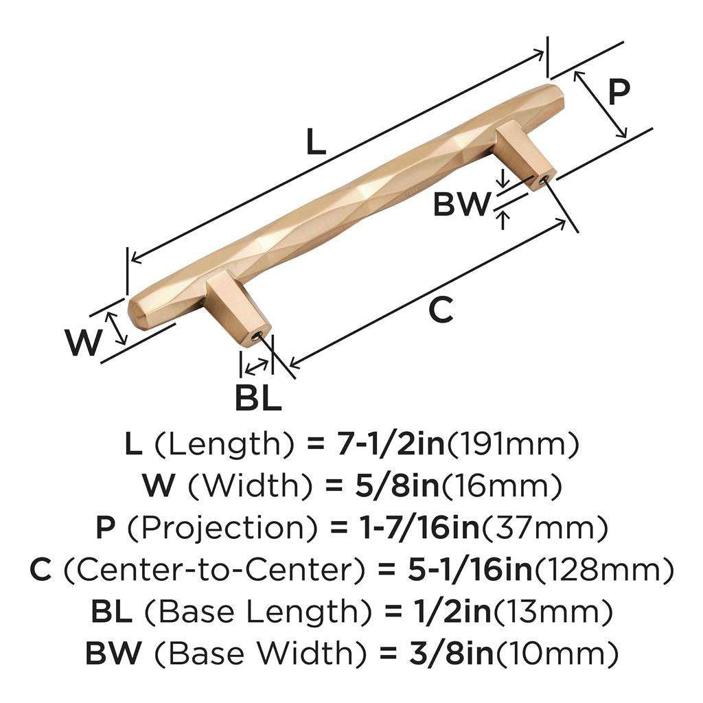 AMEROCK St. Vincent Geometric Bar Pulls in Champagne Bronze 128mm BP36644CZ Specs