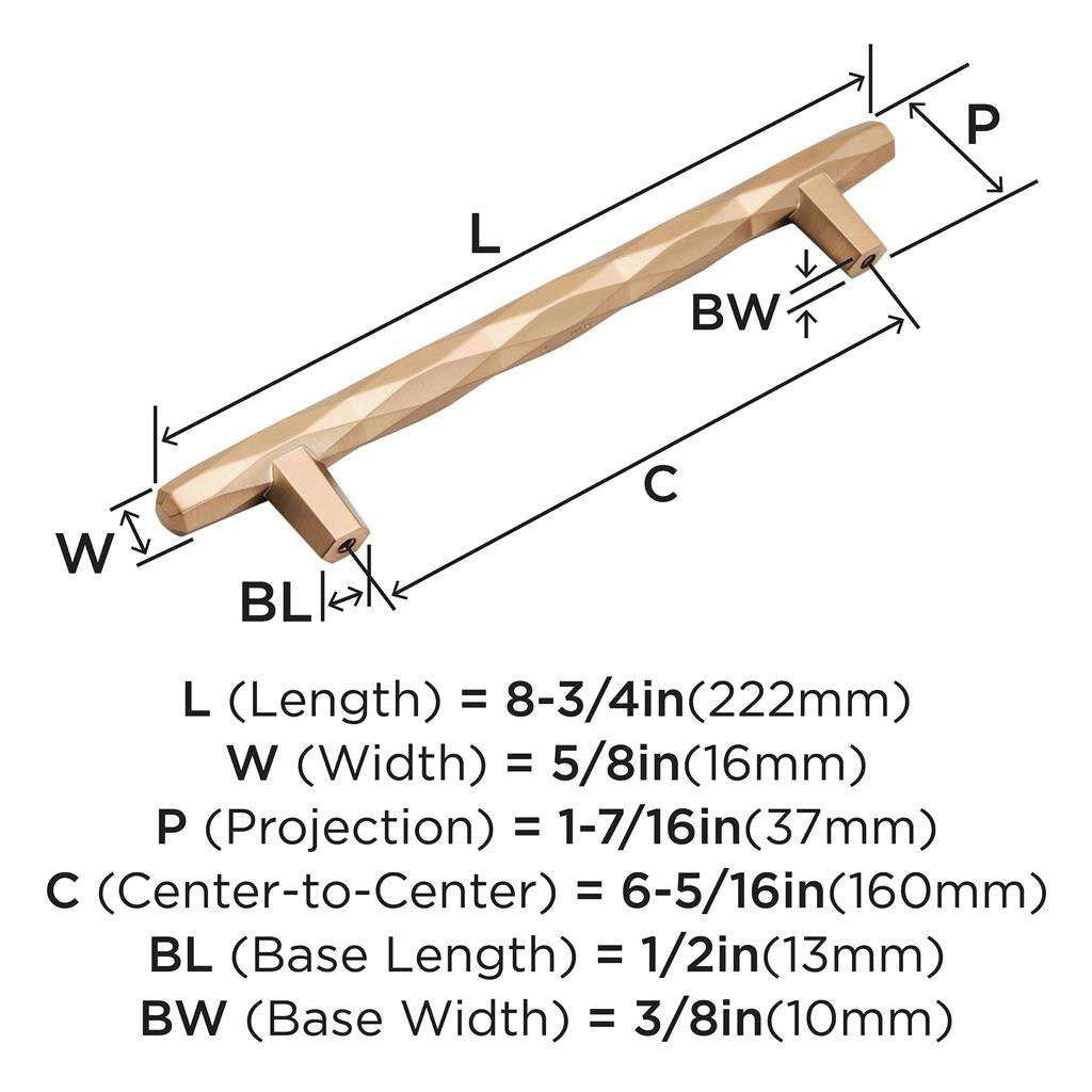 AMEROCK St. Vincent Geometric Bar Pulls in Champagne Bronze 160mm BP36645CZ Specs