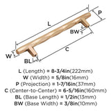 AMEROCK St. Vincent Geometric Bar Pulls in Champagne Bronze 160mm BP36645CZ Specs