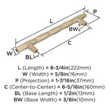 AMEROCK St. Vincent Geometric Bar Pulls in Golden Champagne 160mm BP36645BBZ Specs