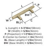 AMEROCK St. Vincent Geometric Bar Pulls in Golden Champagne 3" BP36646BBZ Specs