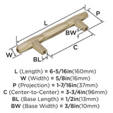 AMEROCK St. Vincent Geometric Bar Pulls in Golden Champagne 96mm BP36643BBZ Specs