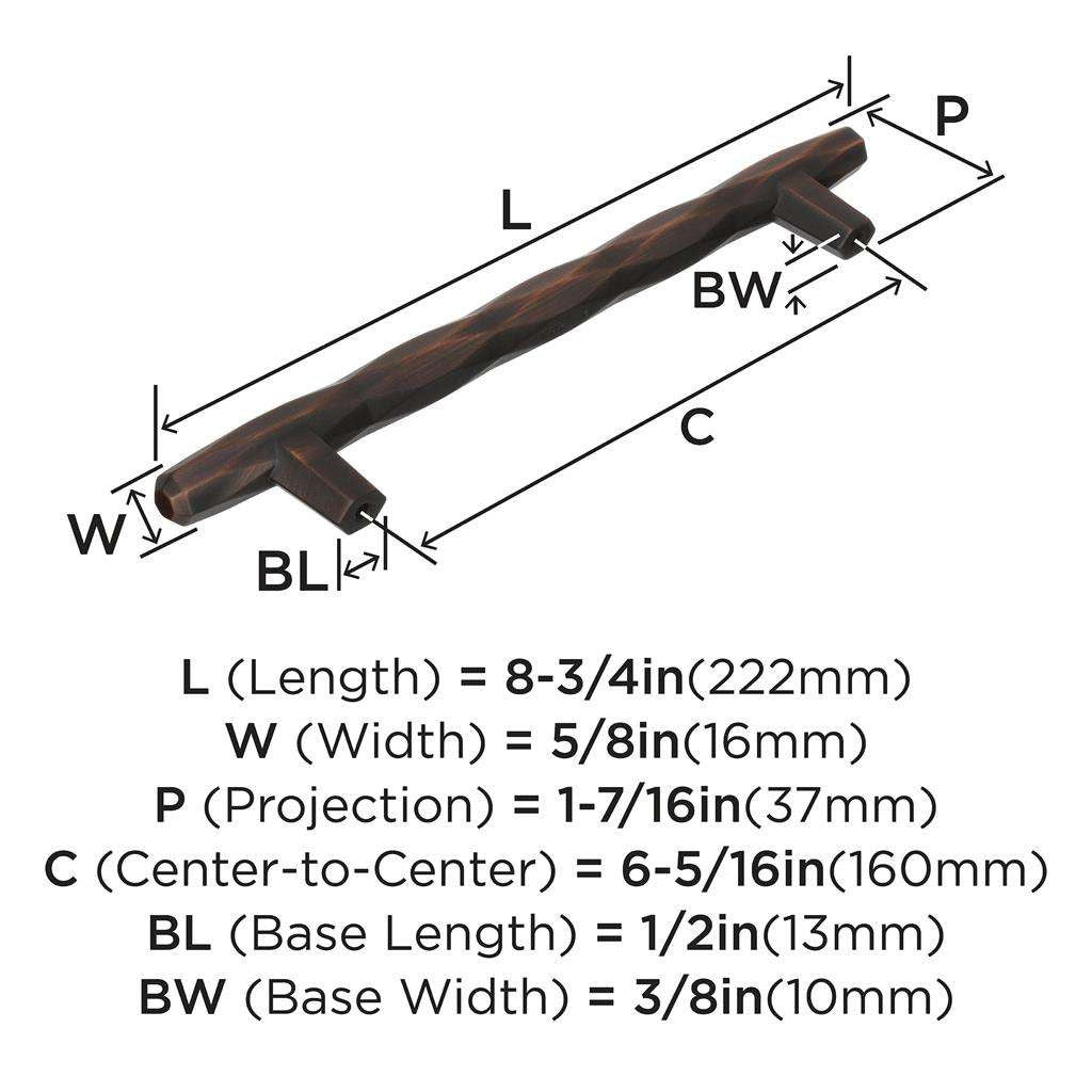 AMEROCK St. Vincent Geometric Bar Pulls in Oil Rubbed Bronze 160mm BP36645ORB Specs