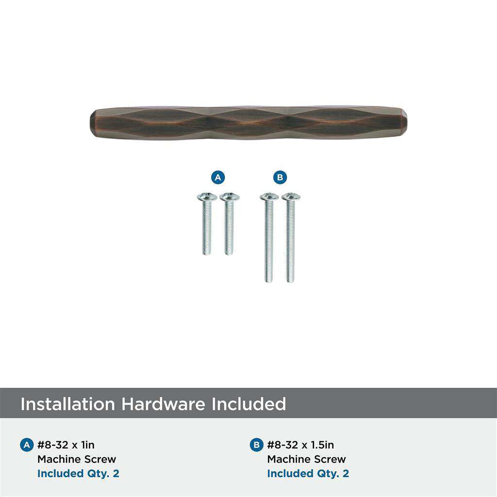 AMEROCK St. Vincent Geometric Bar Pulls in Oil Rubbed Bronze 3" BP36646ORB Installation Hardware