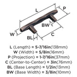 AMEROCK St. Vincent Geometric Bar Pulls in Oil Rubbed Bronze 3" BP36646ORB Specs