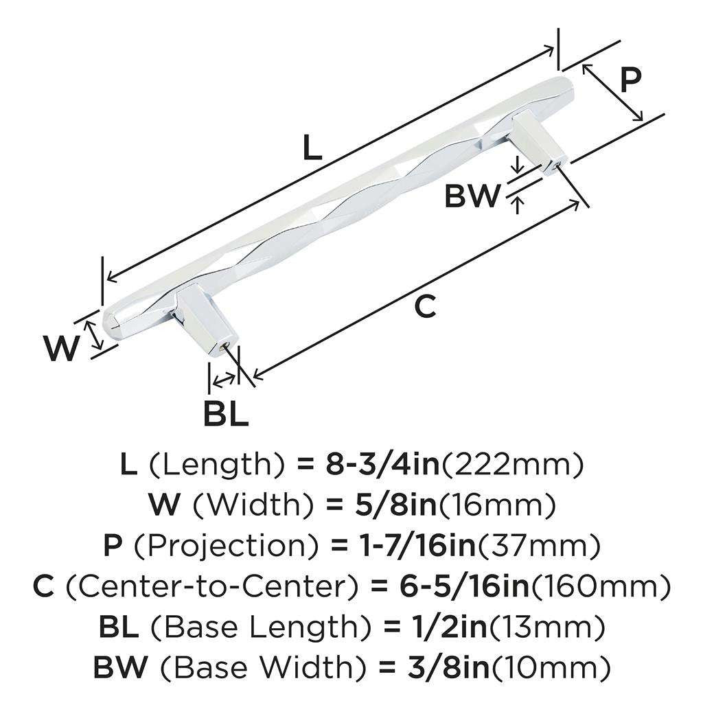 AMEROCK St. Vincent Geometric Bar Pulls in Polished Chrome 160mm BP3664526 Specs