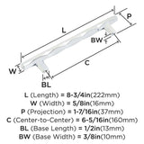 AMEROCK St. Vincent Geometric Bar Pulls in Polished Chrome 160mm BP3664526 Specs