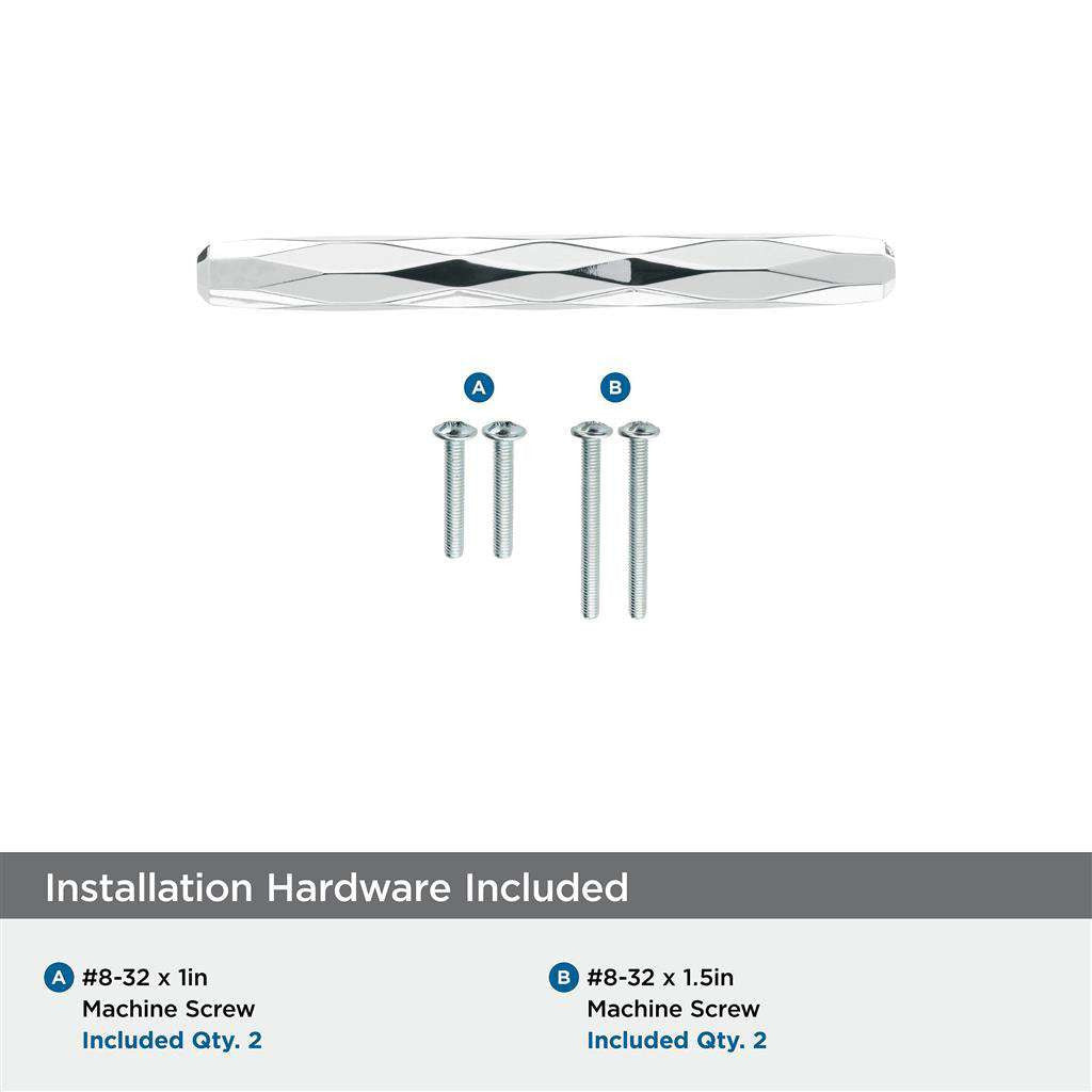 AMEROCK St. Vincent Geometric Bar Pulls in Polished Chrome 3" BP3664626 Installation Hardware