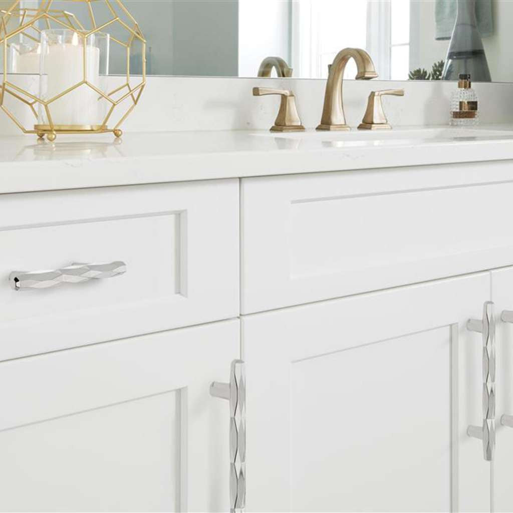 AMEROCK St. Vincent Geometric Bar Pulls in Polished Chrome 3" BP3664626 on White