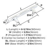 AMEROCK St. Vincent Geometric Bar Pulls in Polished Chrome 96mm BP3664326 Specs