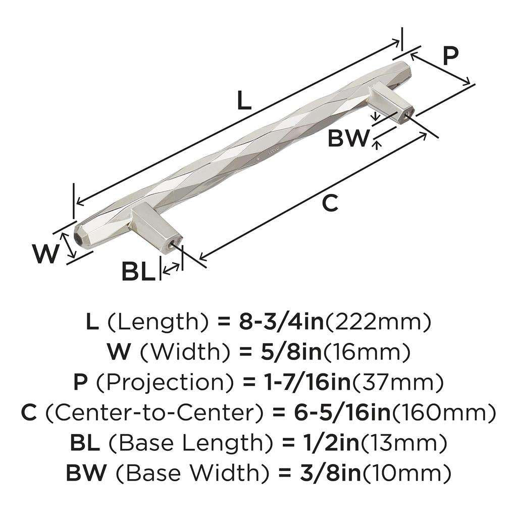 AMEROCK St. Vincent Geometric Bar Pulls in Polished Nickel 160mm BP36645PN Specs
