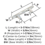 AMEROCK St. Vincent Geometric Bar Pulls in Polished Nickel 3" BP36646PN Specs