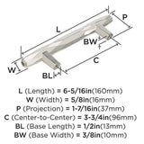 AMEROCK St. Vincent Geometric Bar Pulls in Polished Nickel 96mm BP36643PN Specs