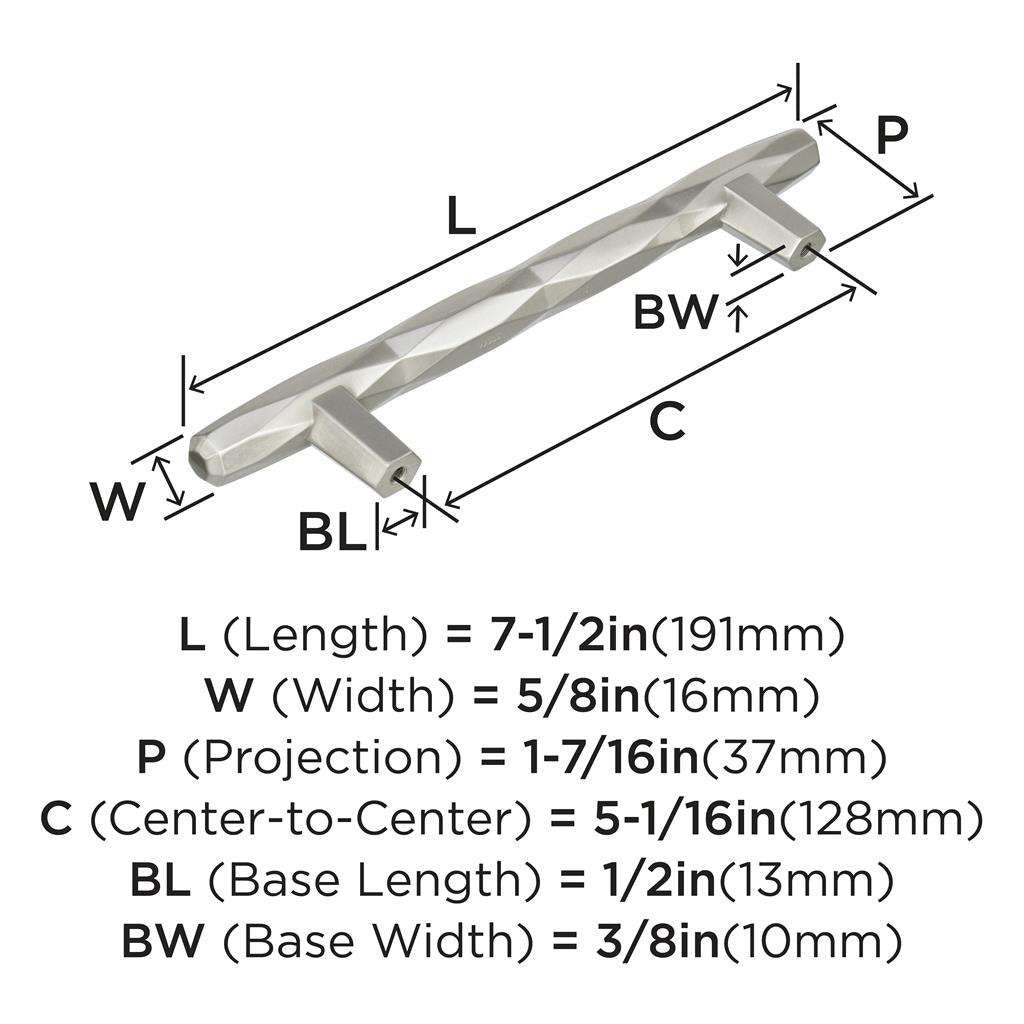 AMEROCK St. Vincent Geometric Bar Pulls in Satin Nickel 128mm BP36644G10 Specs