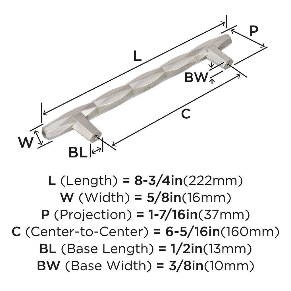 AMEROCK St. Vincent Geometric Bar Pulls in Satin Nickel 160mm BP36645G10 Specs