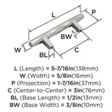 AMEROCK St. Vincent Geometric Bar Pulls in Satin Nickel 3" BP36646G10 Specs