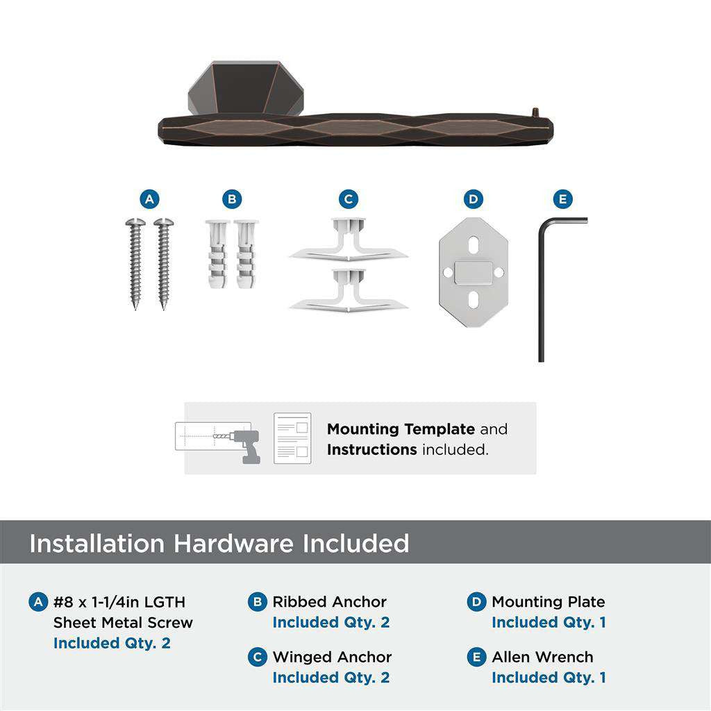 AMEROCK St. Vincent Single Post Toilet Paper Holder in Oil Rubbed Bronze BH36041ORB Installation Hardware