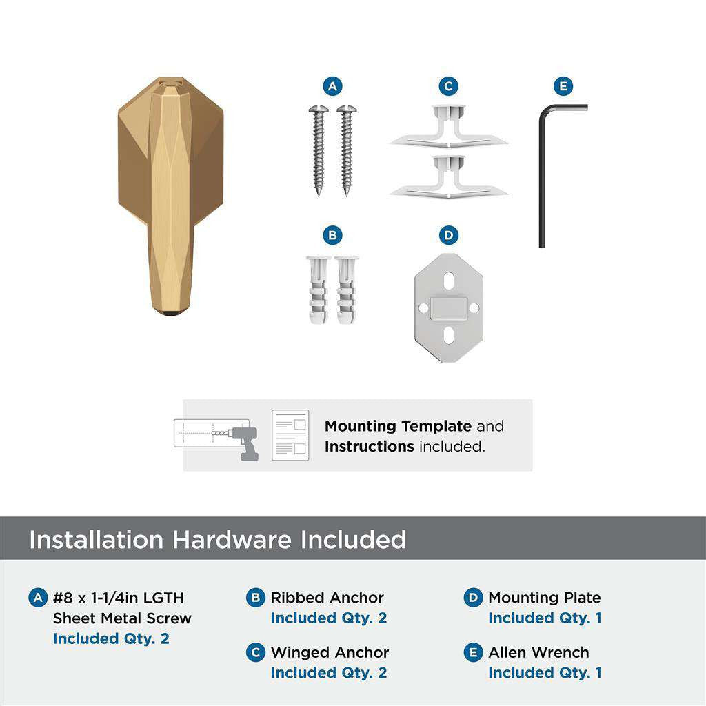 AMEROCK St. Vincent Single Robe Hook in Champagne Bronze BH36040CZ Installation Hardware