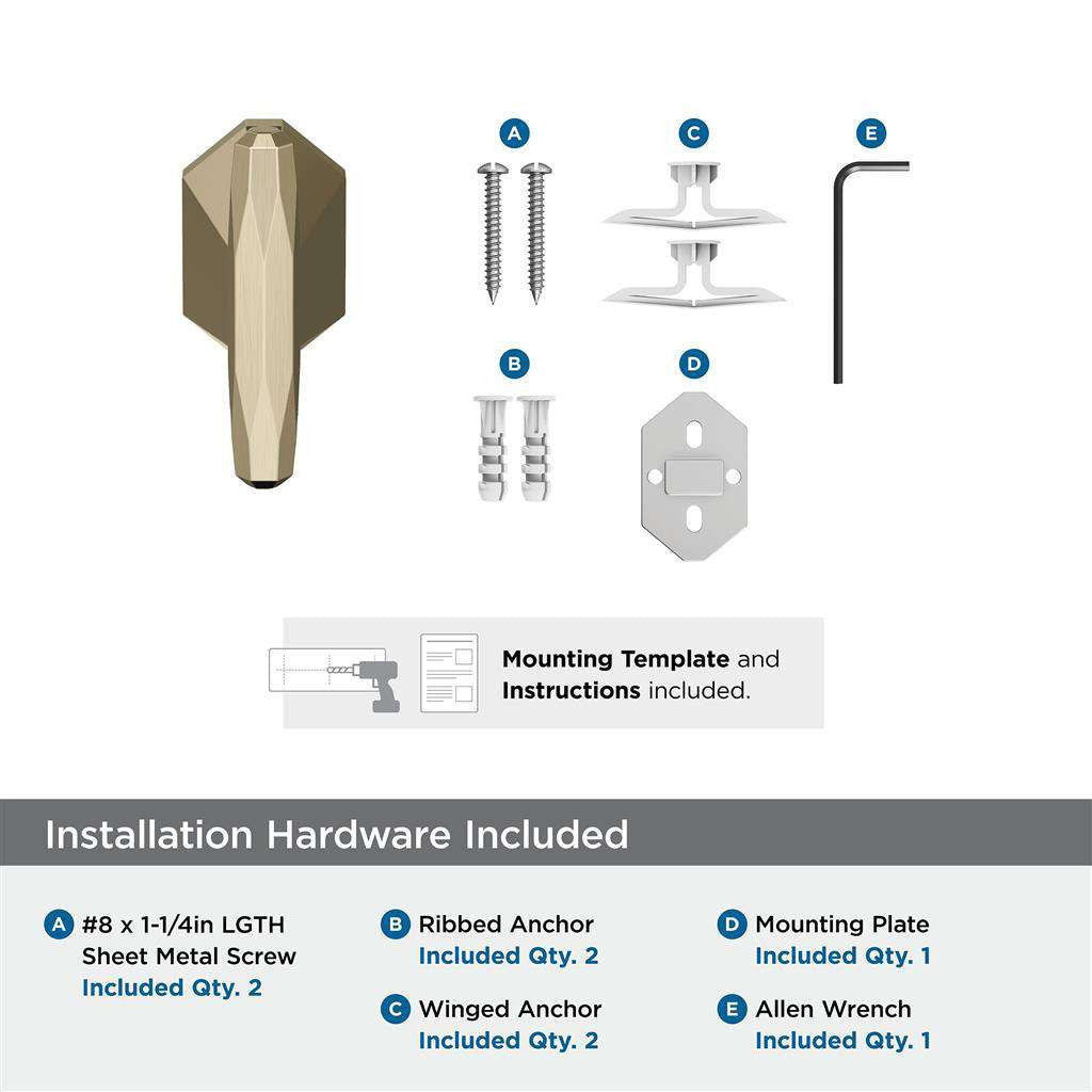 AMEROCK St. Vincent Single Robe Hook in Golden Champagne BH36040BBZ Installation Hardware