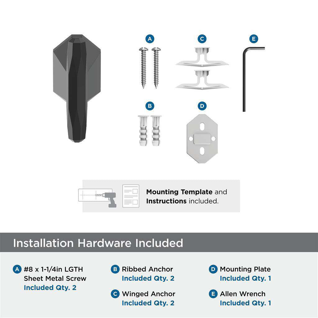 AMEROCK St. Vincent Single Robe Hook in Matte Black BH36040MB Installation Hardware