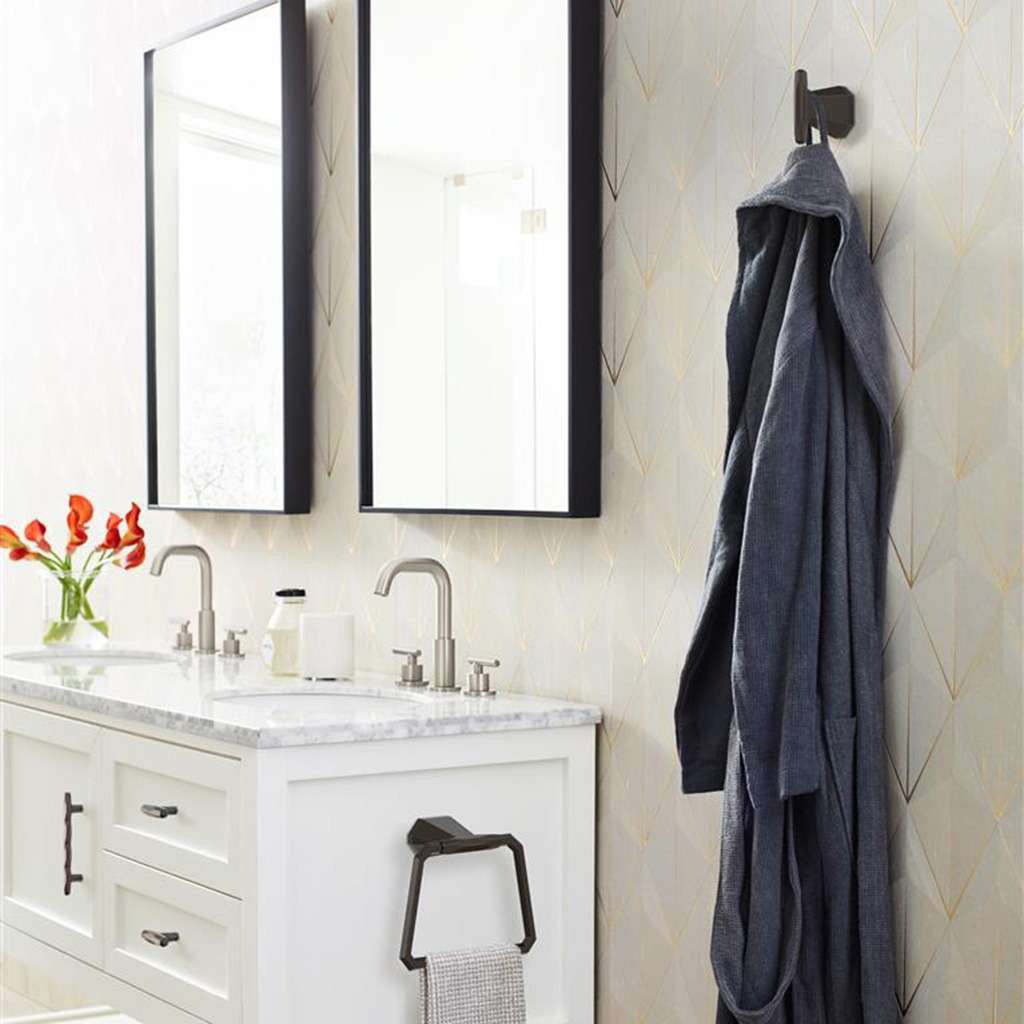 AMEROCK St. Vincent Single Robe Hook in Oil Rubbed Bronze BH36040ORB in Bathroom