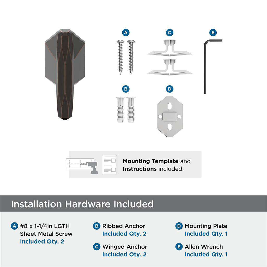 AMEROCK St. Vincent Single Robe Hook in Oil Rubbed Bronze BH36040ORB Installation Hardware