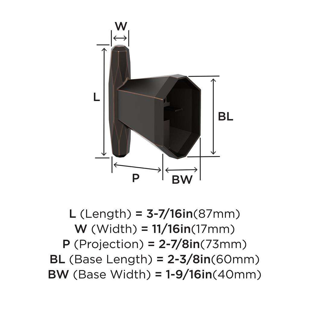 AMEROCK St. Vincent Single Robe Hook in Oil Rubbed Bronze BH36040ORB Specs