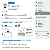 AMEROCK St. Vincent Single Robe Hook in Polished Chrome BH3604026 Collection