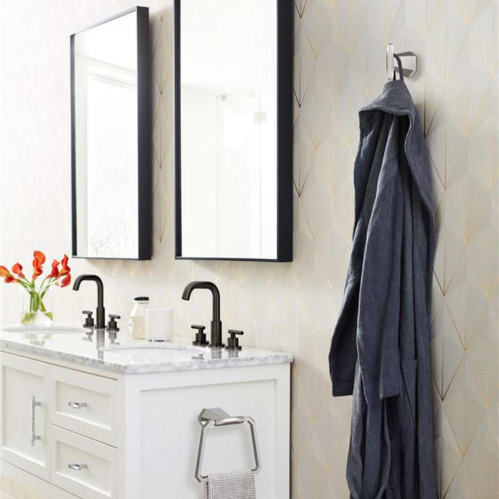 AMEROCK St. Vincent Single Robe Hook in Polished Chrome BH3604026 in Bathroom