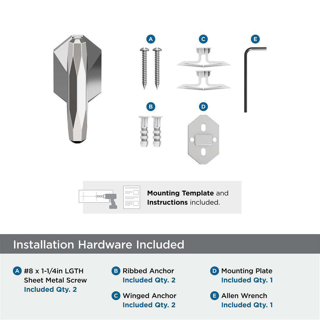 AMEROCK St. Vincent Single Robe Hook in Polished Chrome BH3604026 Installation Hardware