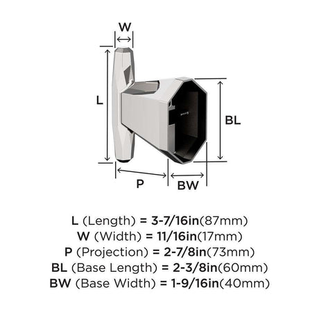 AMEROCK St. Vincent Single Robe Hook in Polished Chrome BH3604026 Specs