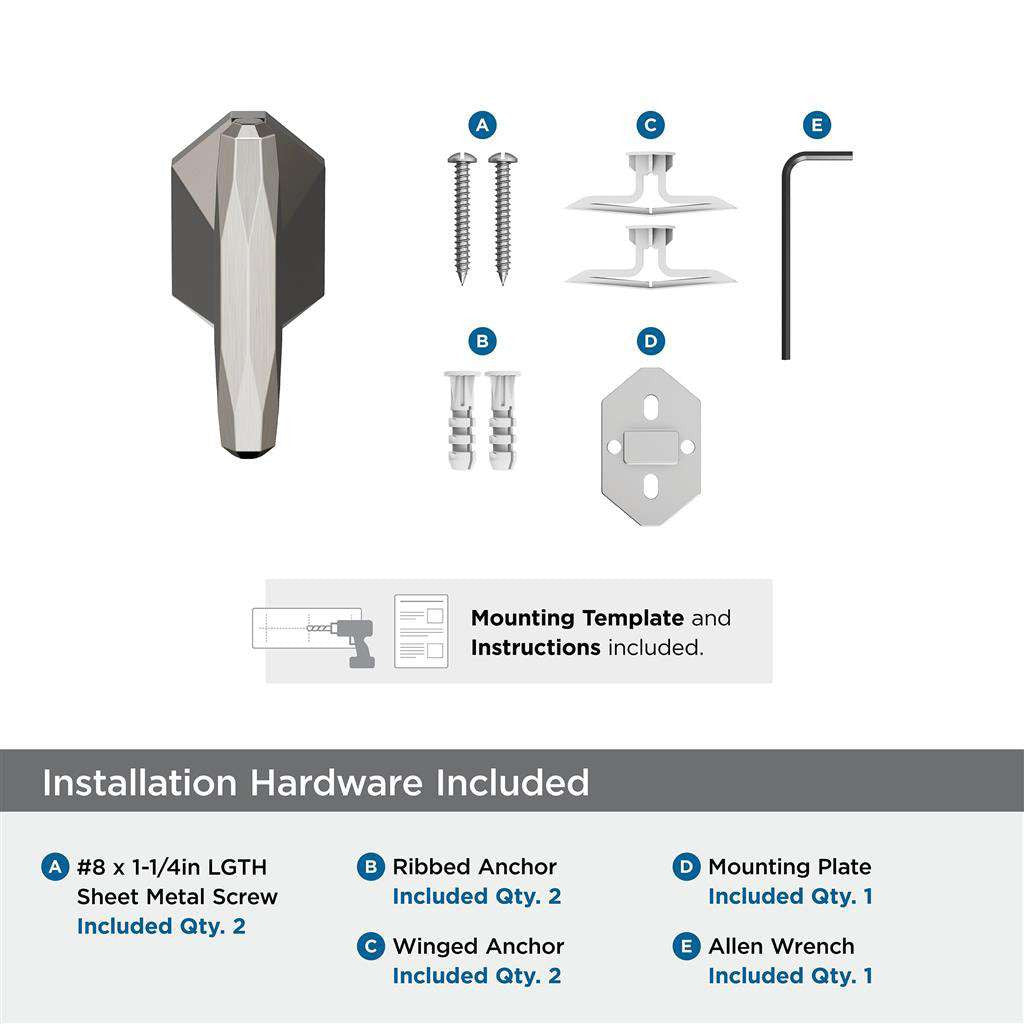 AMEROCK St. Vincent Single Robe Hook in Satin Nickel BH36040G10 Installation Hardware