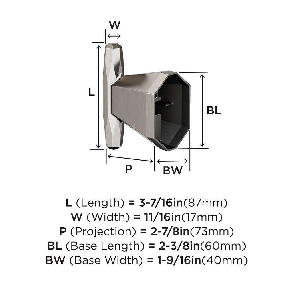 AMEROCK St. Vincent Single Robe Hook in Satin Nickel BH36040G10 Specs