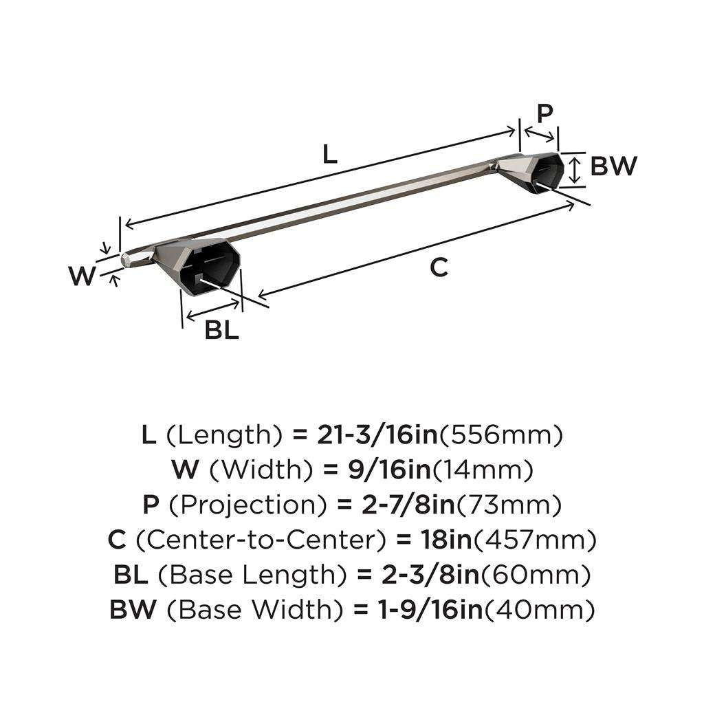 AMEROCK St. Vincent Towel Bar in Brushed Nickel 18" BH36043G10 Specs