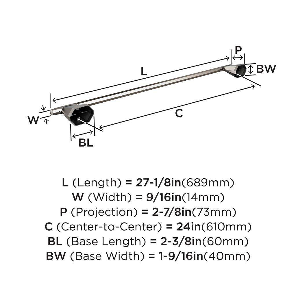 AMEROCK St. Vincent Towel Bar in Brushed Nickel 24" BH36044G10 Specs