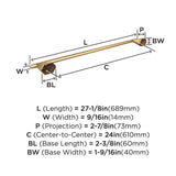 AMEROCK St. Vincent Towel Bar in Champagne Bronze 24" BH36044CZ Specs